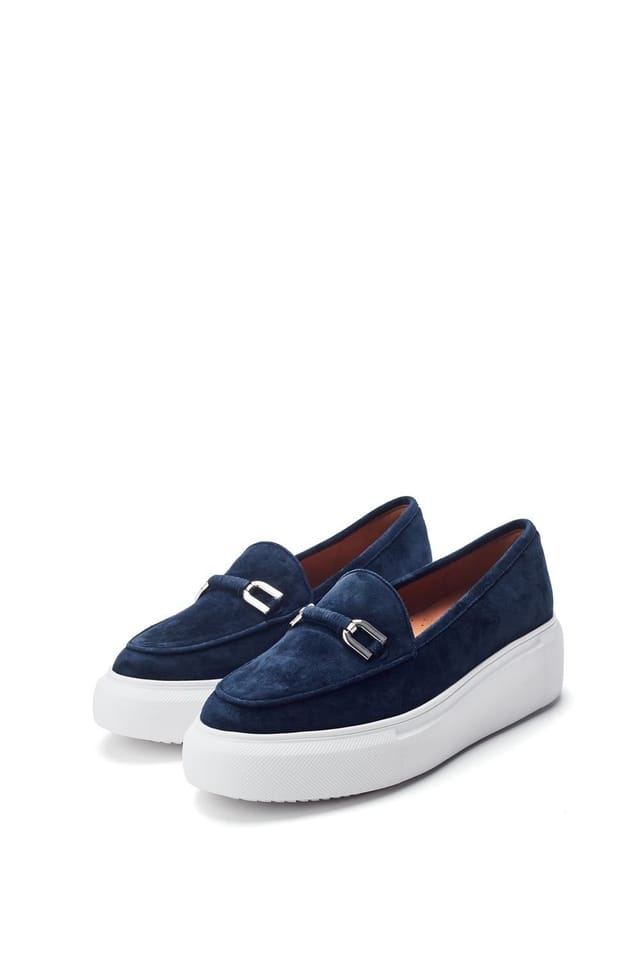 Moda In Pelle Moda In Pelle Women's 'Chamomile' Suede Loafers in Navy - 2