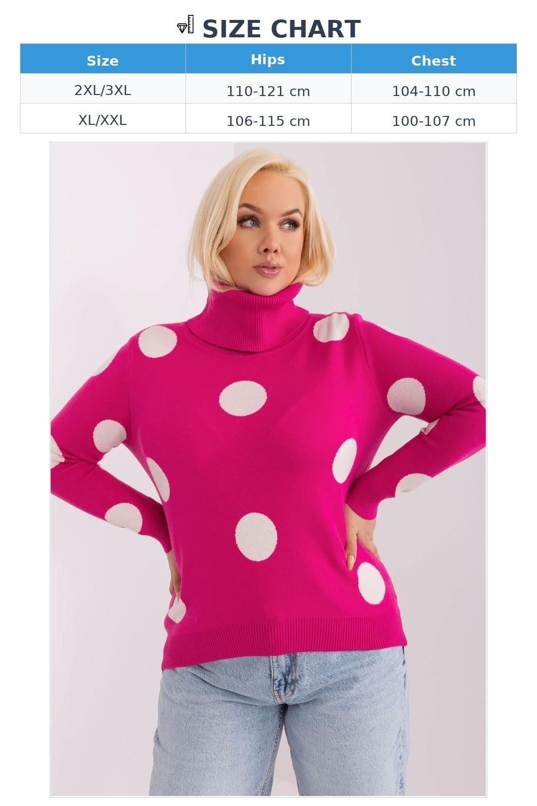 Love Lace Love Lace Women's Plus Size Turtleneck Sweater with Pea Detail in Pink - 4