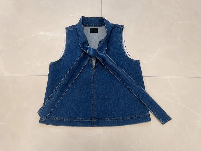 ASOS Asos design Denim Tie Neck Sleeveless Top