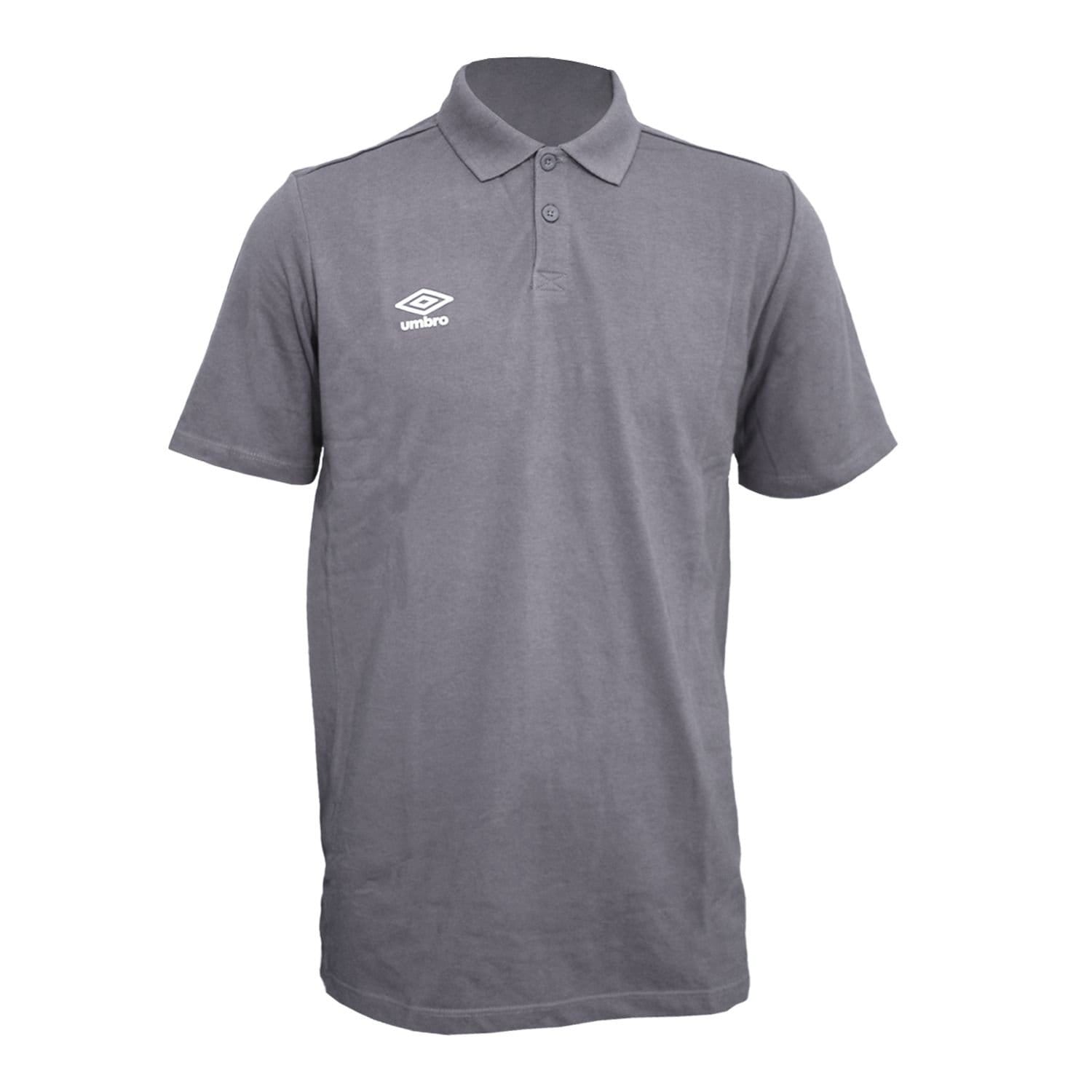 Umbro Men's Mid Grey Cotton-Polyester Polo Shirt