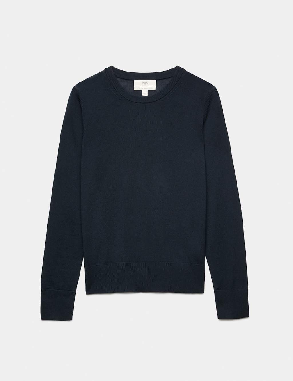 Marks & Spencer M&S Pure Merino Midnight Navy Crew Neck Jumper