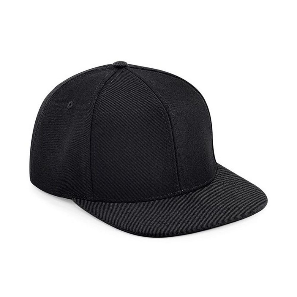 Beechfield Beechfield Men's 6 Panel Snapback Cap in True Black - 2