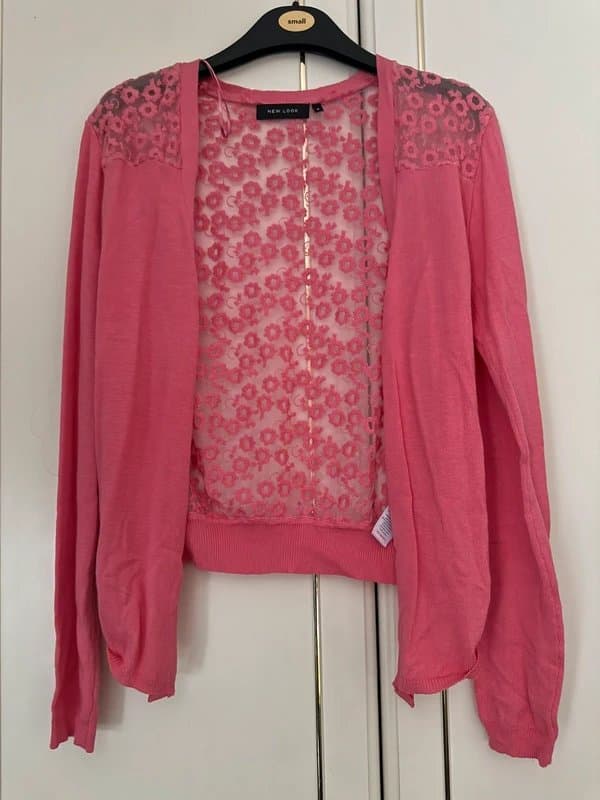 New Look New Look Pink Mesh Cardigan - Size 8
