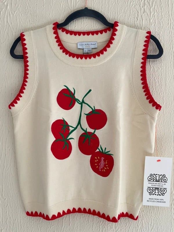 Never Fully Dressed Never fully dressed Tomato knit tank top BNWT size M