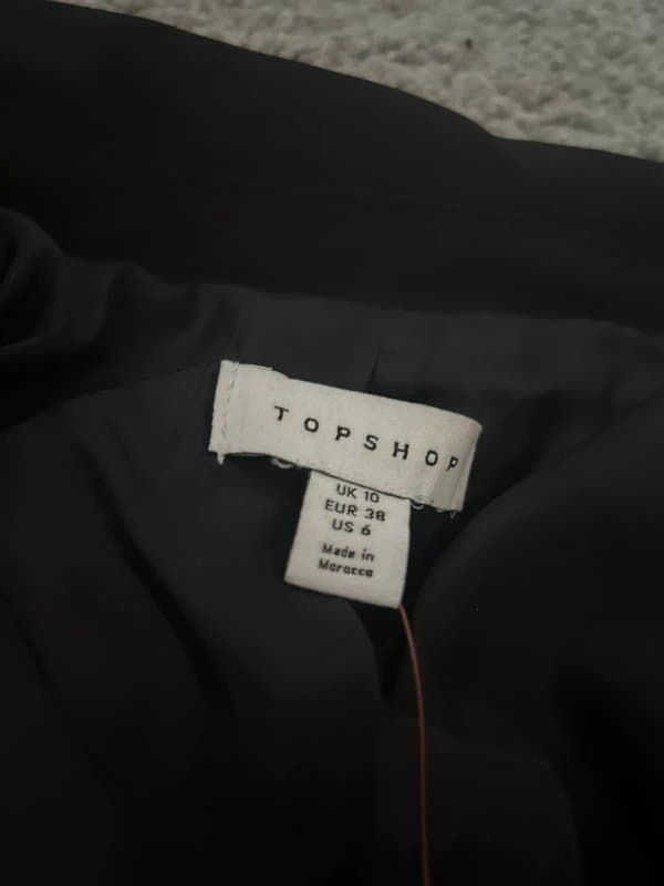 Topshop Topshop petite cut out blazer playsuit in black uk 10