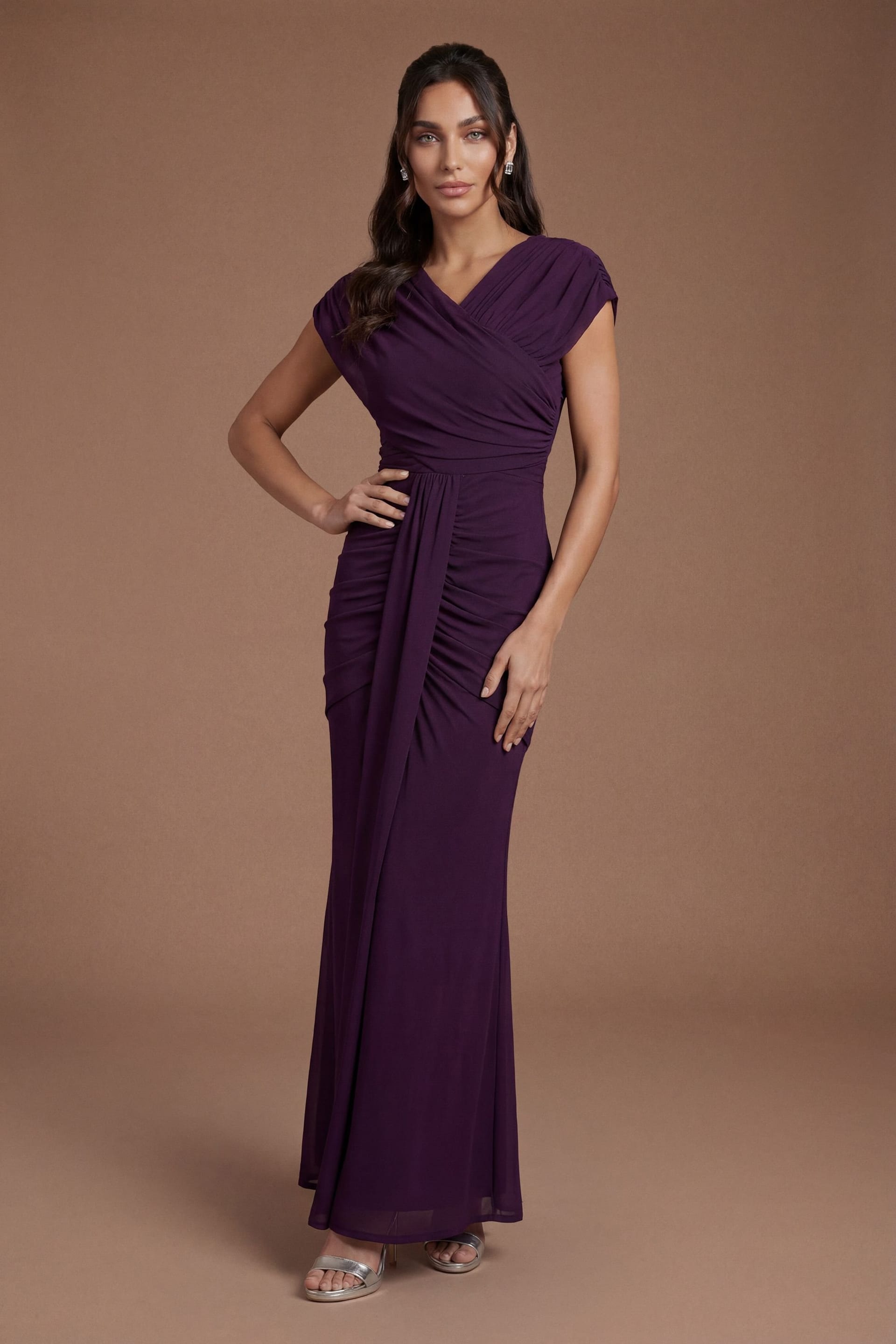 Coast Fig Wrap Front Bridesmaid Dress