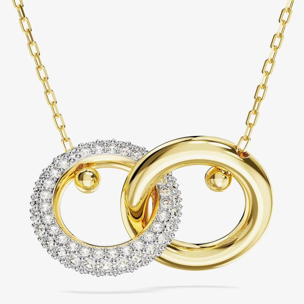 Swarovski Swarovski Women's Dextera White Interlocking Loop Gold Tone Plated Necklace 5668820
