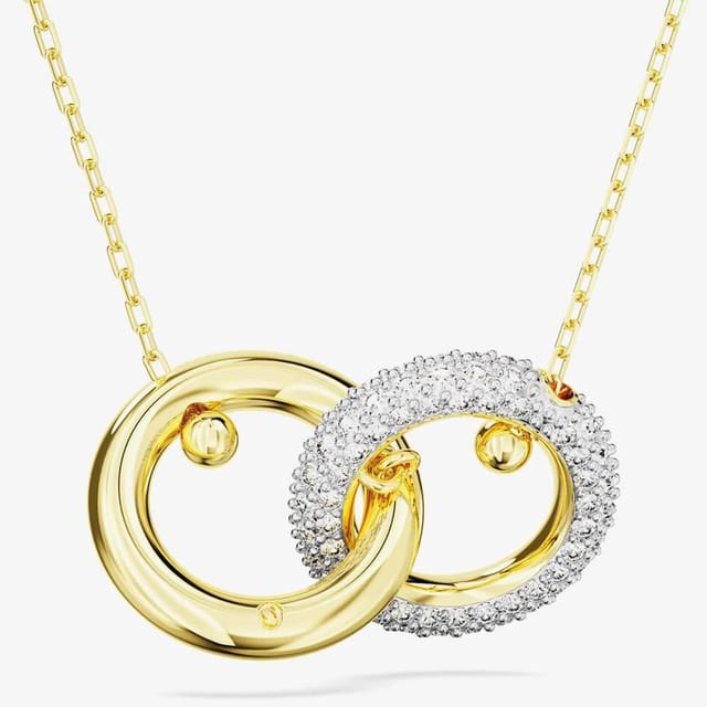 Swarovski Swarovski Women's Dextera White Interlocking Loop Gold Tone Plated Necklace 5668820 - 2
