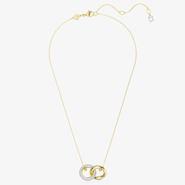 Swarovski Swarovski Women's Dextera White Interlocking Loop Gold Tone Plated Necklace 5668820 - 3