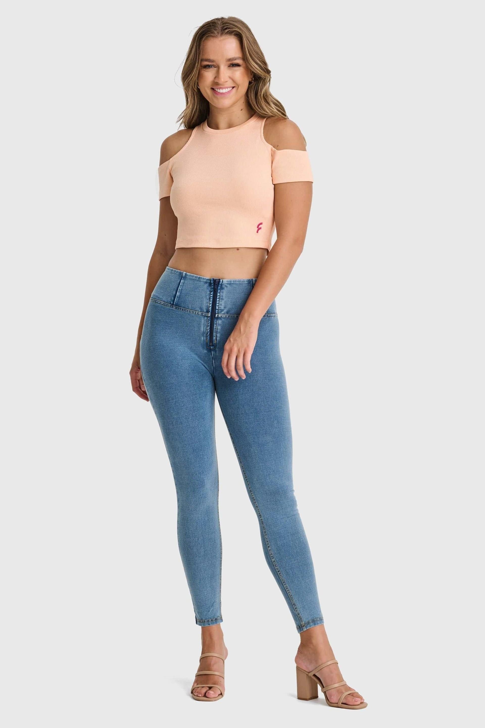 Freddy Freddy Women's WR.UP Denim High Waisted 7/8 Length Jeans in Light Blue