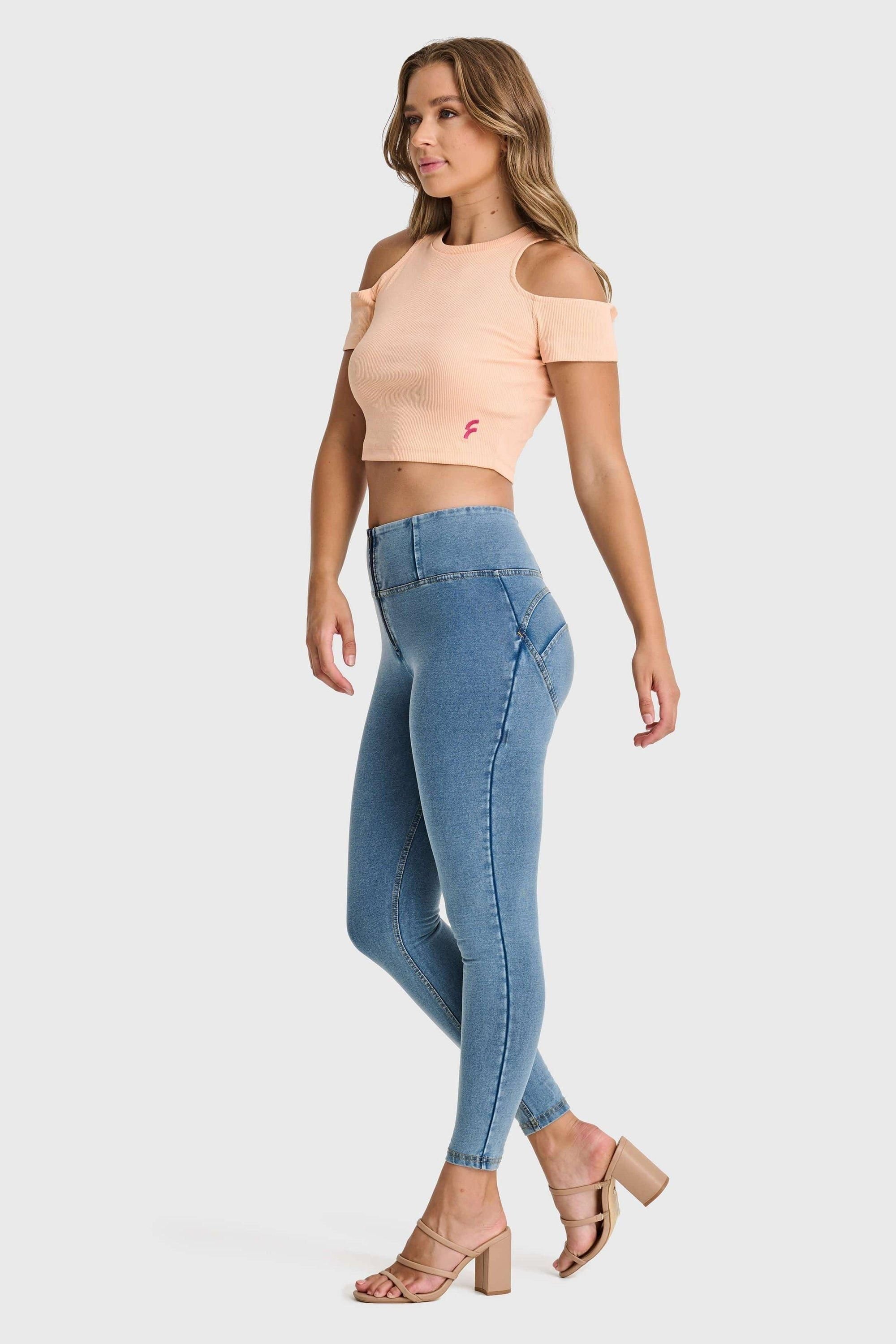 Freddy Freddy Women's WR.UP Denim High Waisted 7/8 Length Jeans in Light Blue - 2
