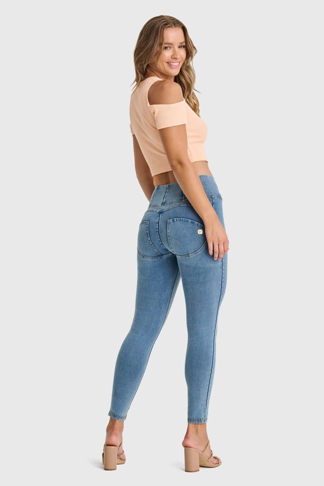 Freddy Freddy Women's WR.UP Denim High Waisted 7/8 Length Jeans in Light Blue - 3
