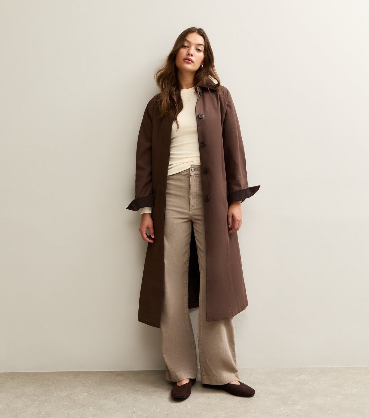 New Look Women's Off White Long Sleeve Ribbed Crew Neck Top New Look - 3