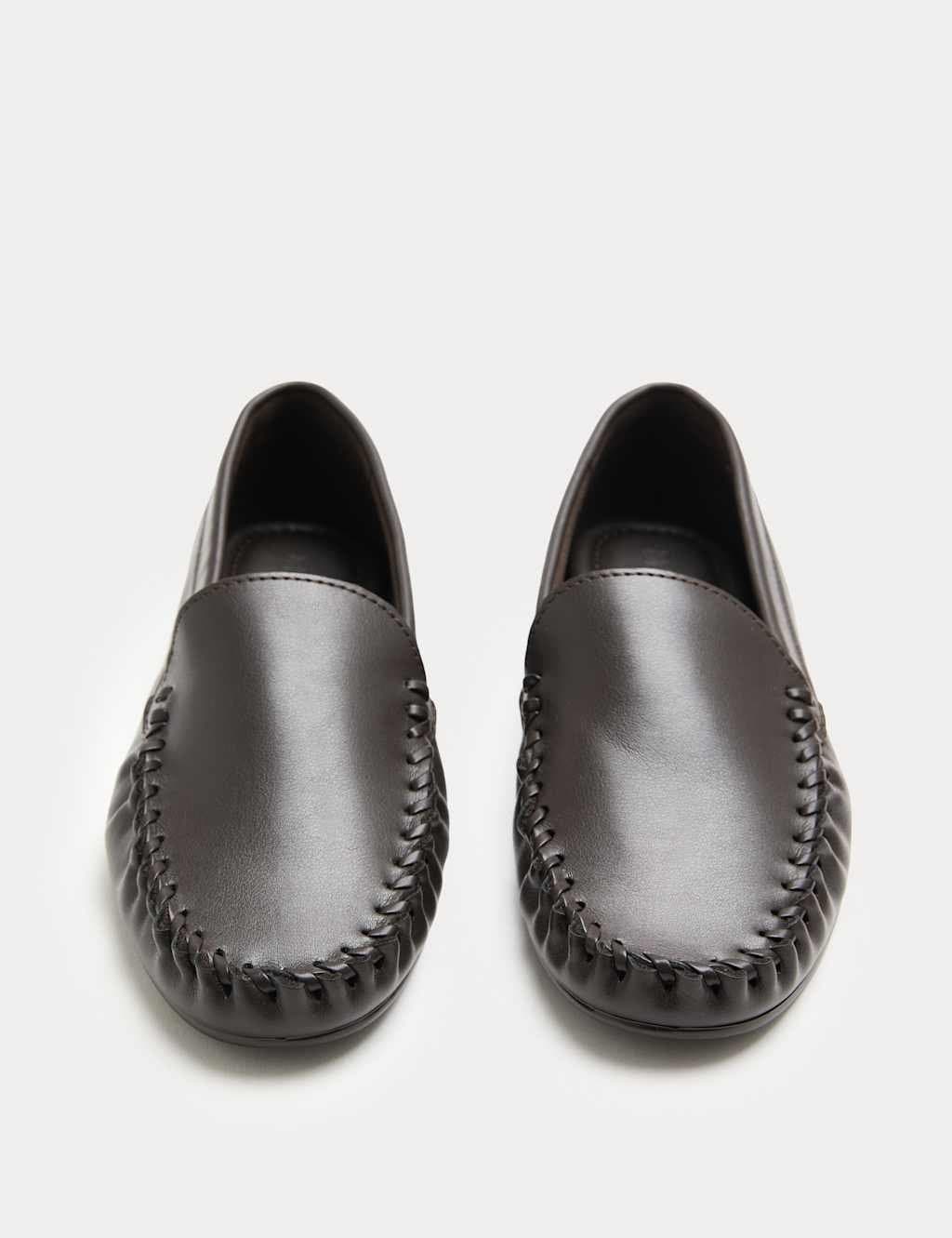 Marks & Spencer M&S Brown Faux Leather Slip-On Loafers