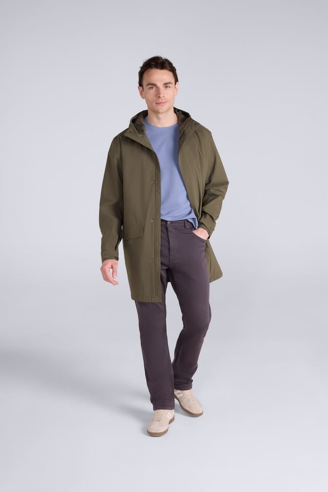 Animal Animal Men's 'Hyde' Lightweight Waterproof Breathable Full Zip Long Outdoor Jacket in Khaki - 2