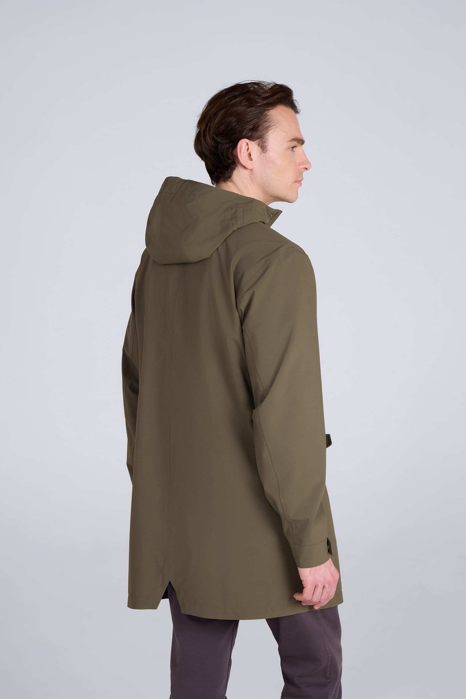 Animal Animal Men's 'Hyde' Lightweight Waterproof Breathable Full Zip Long Outdoor Jacket in Khaki - 4