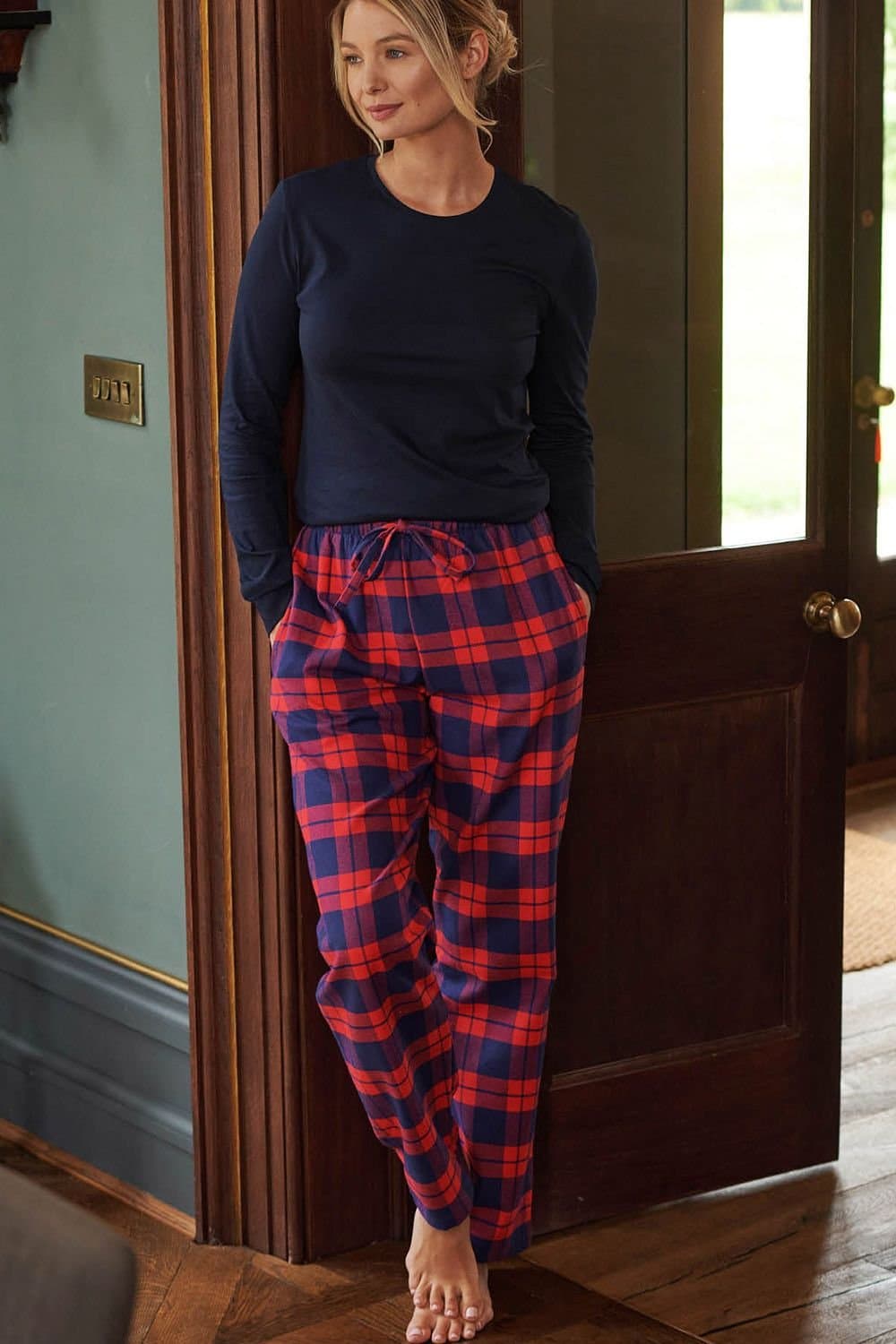 British Boxers British Boxers Women's 'Dumbarton' Tartan Brused Cotton Pyjama Trousers