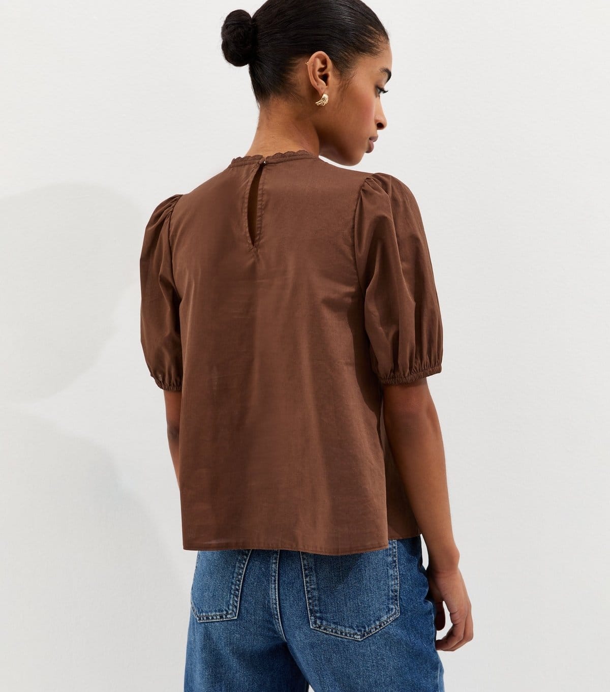 New Look Women's Dark Brown Trimmed Blouse New Look - 4