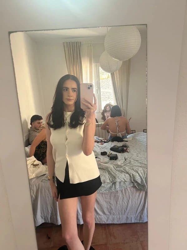 ASOS Design cream button top