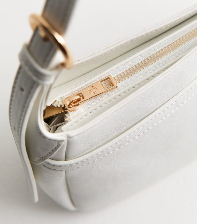 New Look White Faux Leather Turn Lock Shoulder Bag New Look - 3