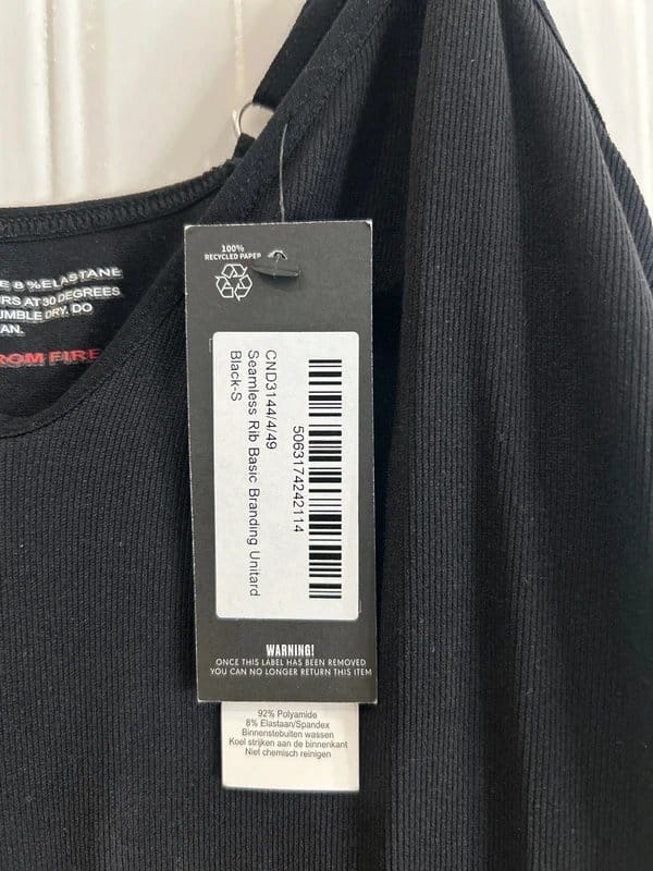 PLT Black Ribbed Unitard - Size S