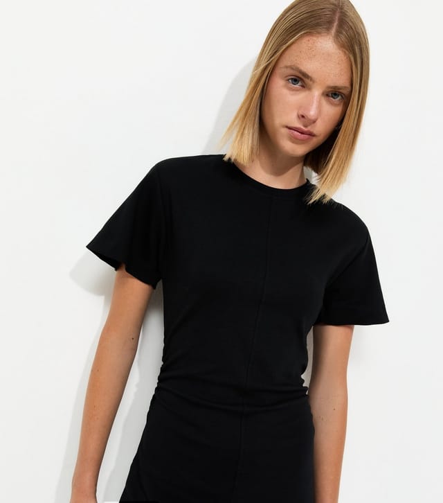 New Look Women's Black Shirred Side Jersey Midi Dress New Look - 2