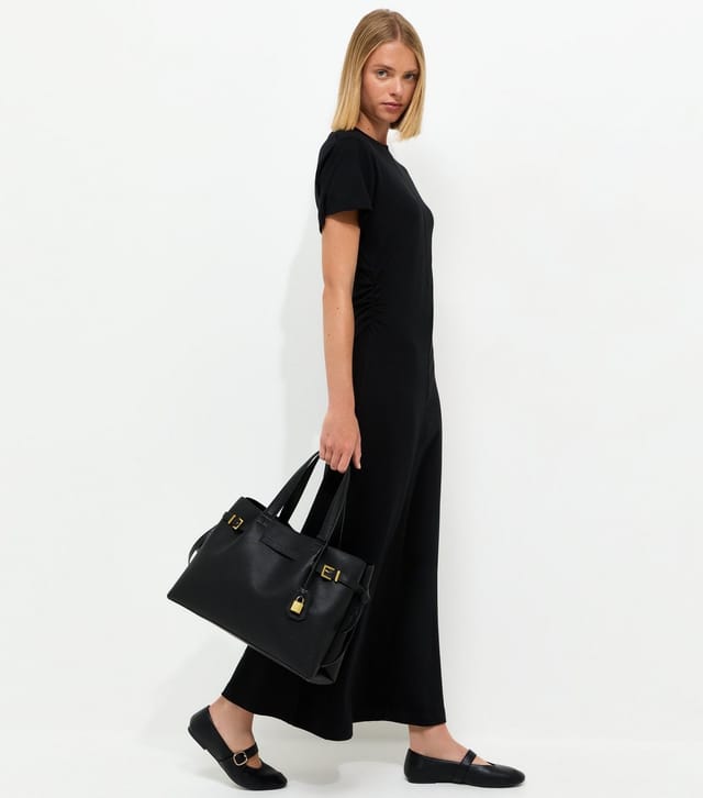 New Look Women's Black Shirred Side Jersey Midi Dress New Look - 3