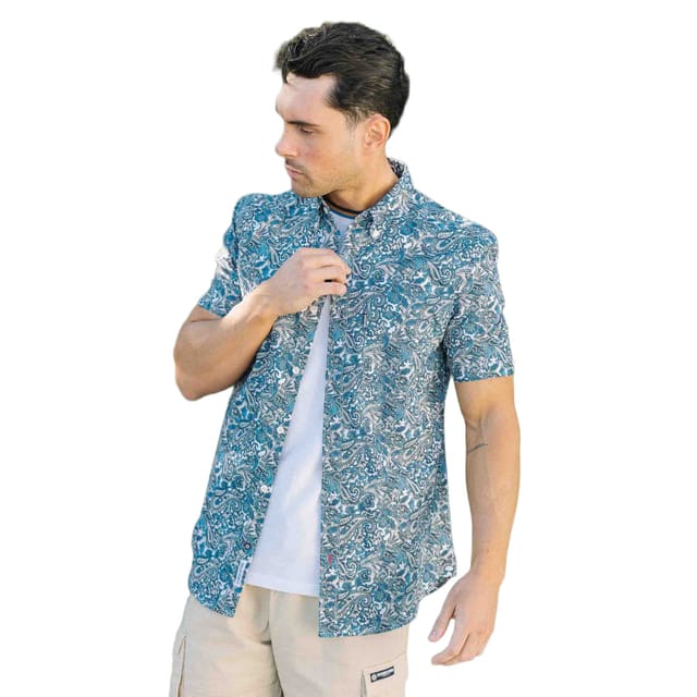 Lambretta Lambretta Men's SS25 Paisley Shirt in White - 3