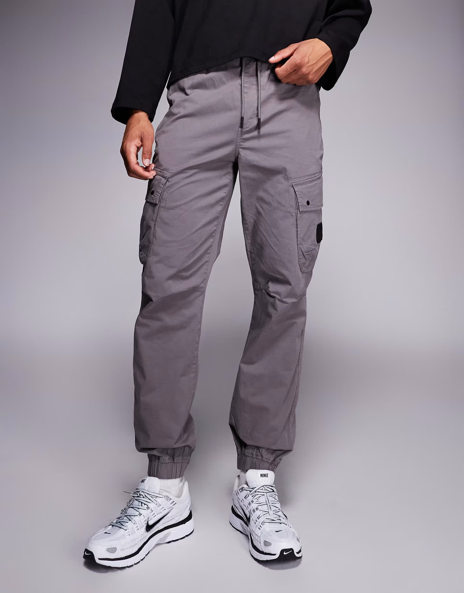 ASOS ASOS Regular Fit Cargo Pants in Dark Grey