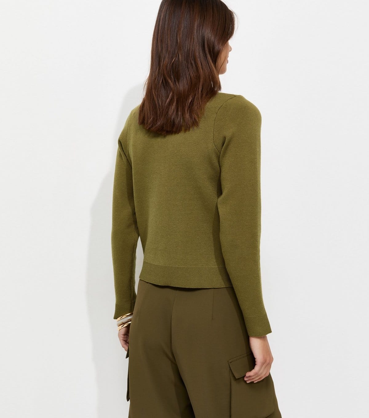 New Look Women's Green Compact Knit Collared Cardigan New Look - 4