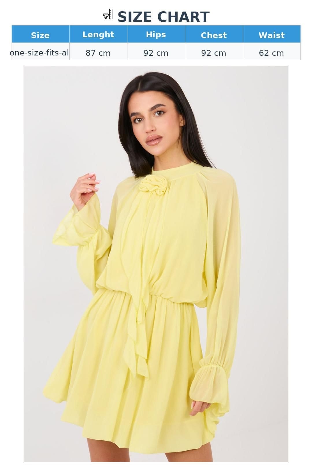 Love Lace Love Lace Women's Flared Cocktail Dress with Rose Detail in Yellow - 4