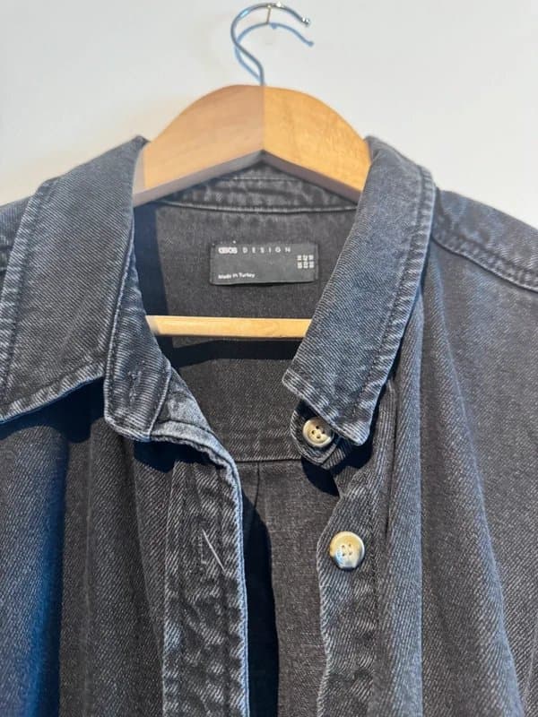 ASOS Asos Oversized Black Denim Shacket – UK 14