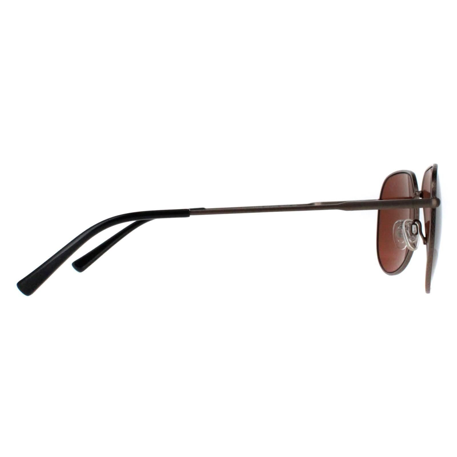 Serengeti Serengeti Men's Aviator Brushed Bronze Mineral Drivers Gold Polarized Haywood Small in Brown - 4