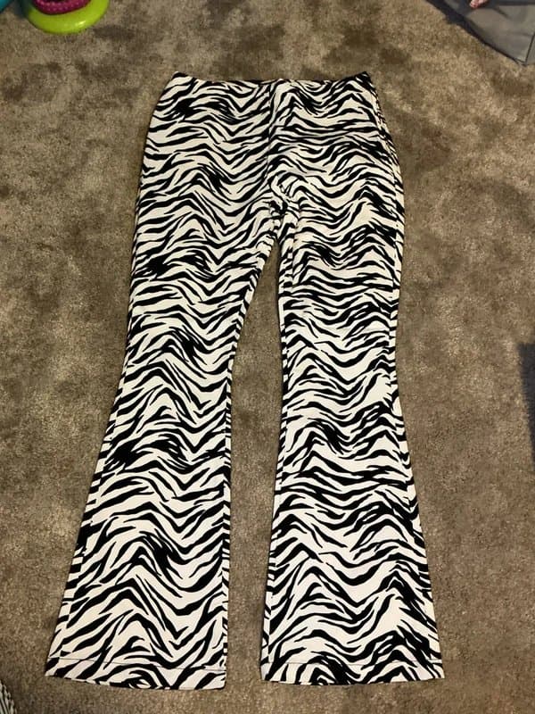 ASOS Design New - ASOS Design Zebra Print High Waisted Flared Trousers