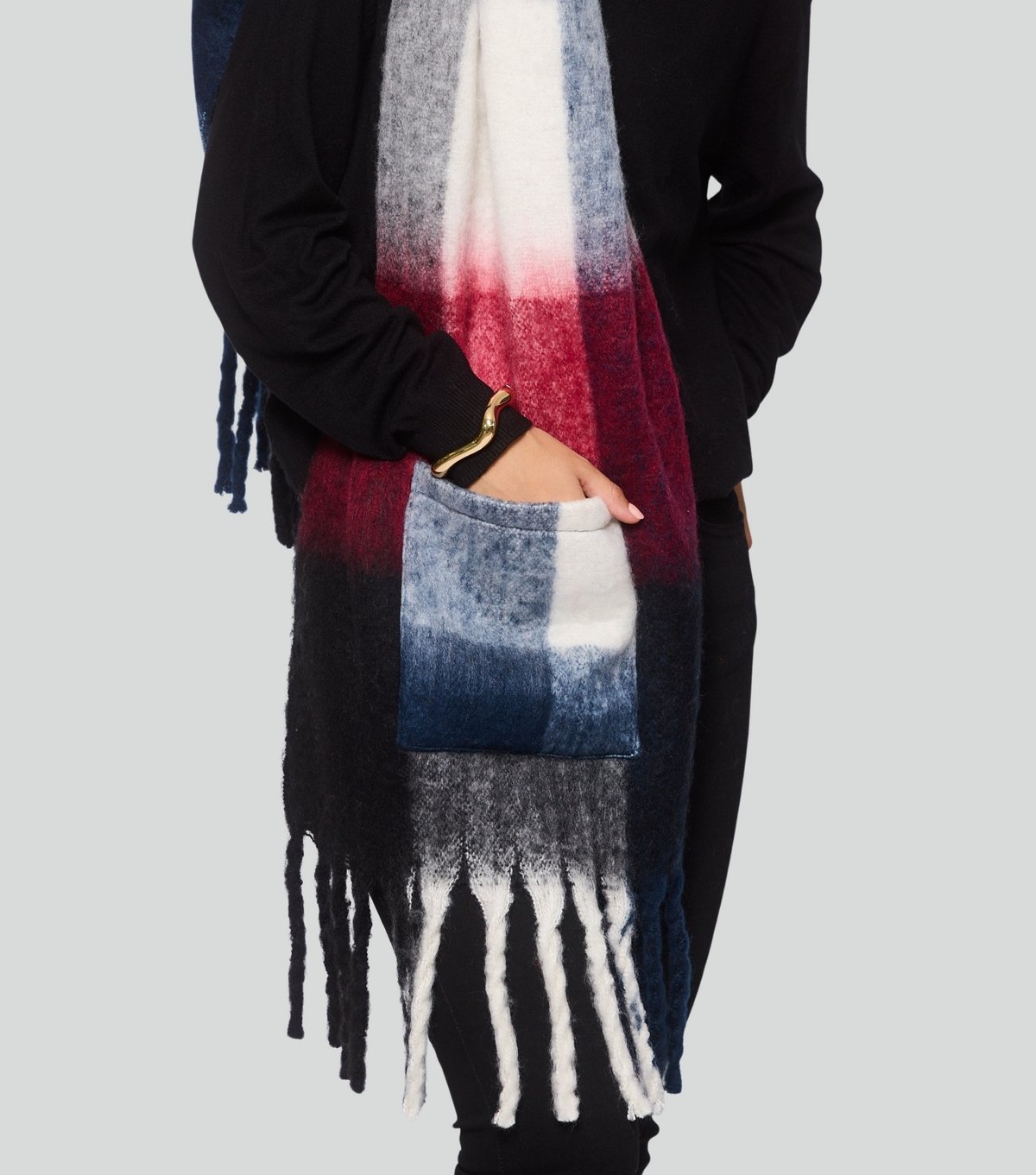 South Beach Multicoloured Check Pocket Scarf South Beach New Look - 2