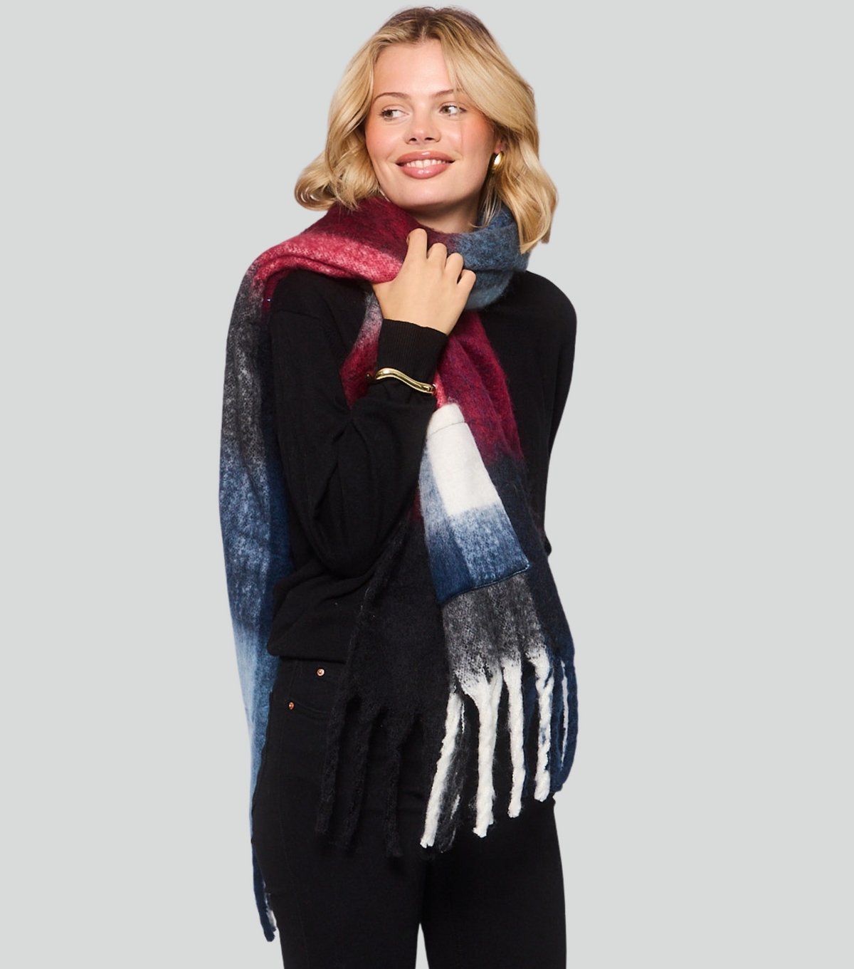 South Beach Multicoloured Check Pocket Scarf South Beach New Look - 3