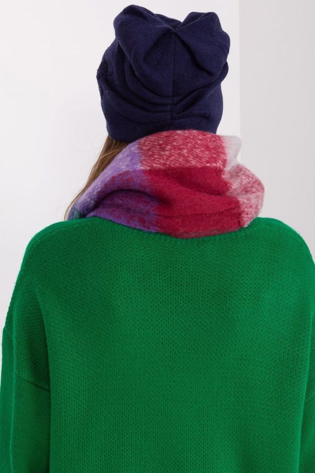 Love Lace Love Lace Women's Warm Cashmere Beanie Hat with Rhinestone Decorative Trim in Blue - 3