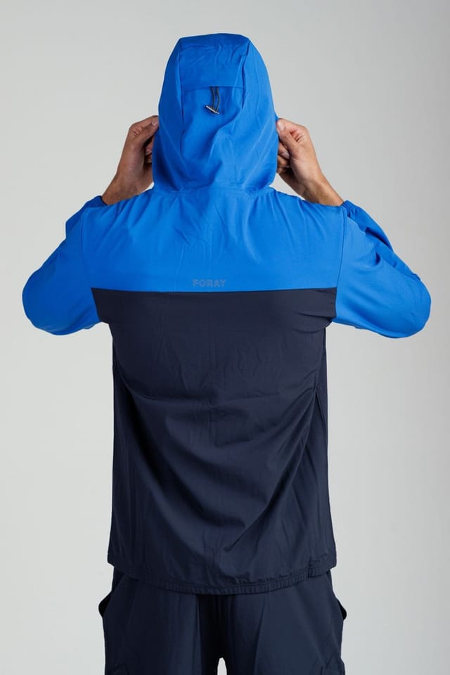 Foray Foray Men's Zip Through Multi Tonal Hooded Sports Jacket in Blue - 2
