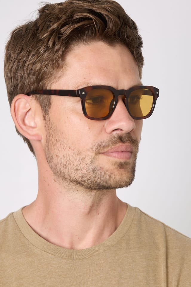 Burton Burton Men's Dark Tortoiseshell Retro Sunglasses in Brown - 2