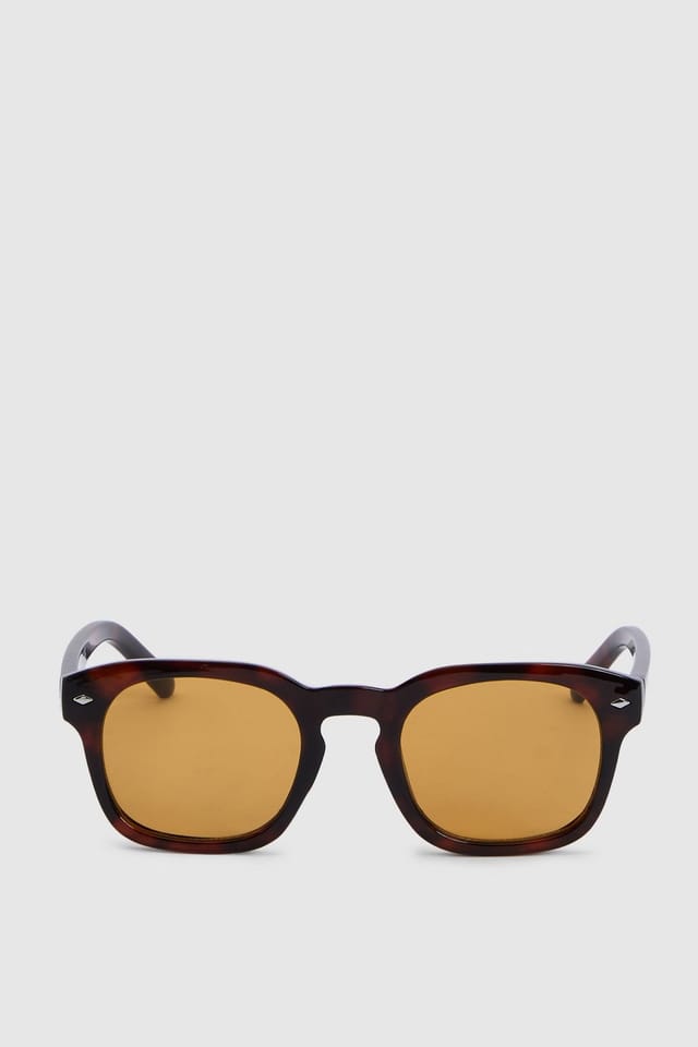 Burton Burton Men's Dark Tortoiseshell Retro Sunglasses in Brown - 3