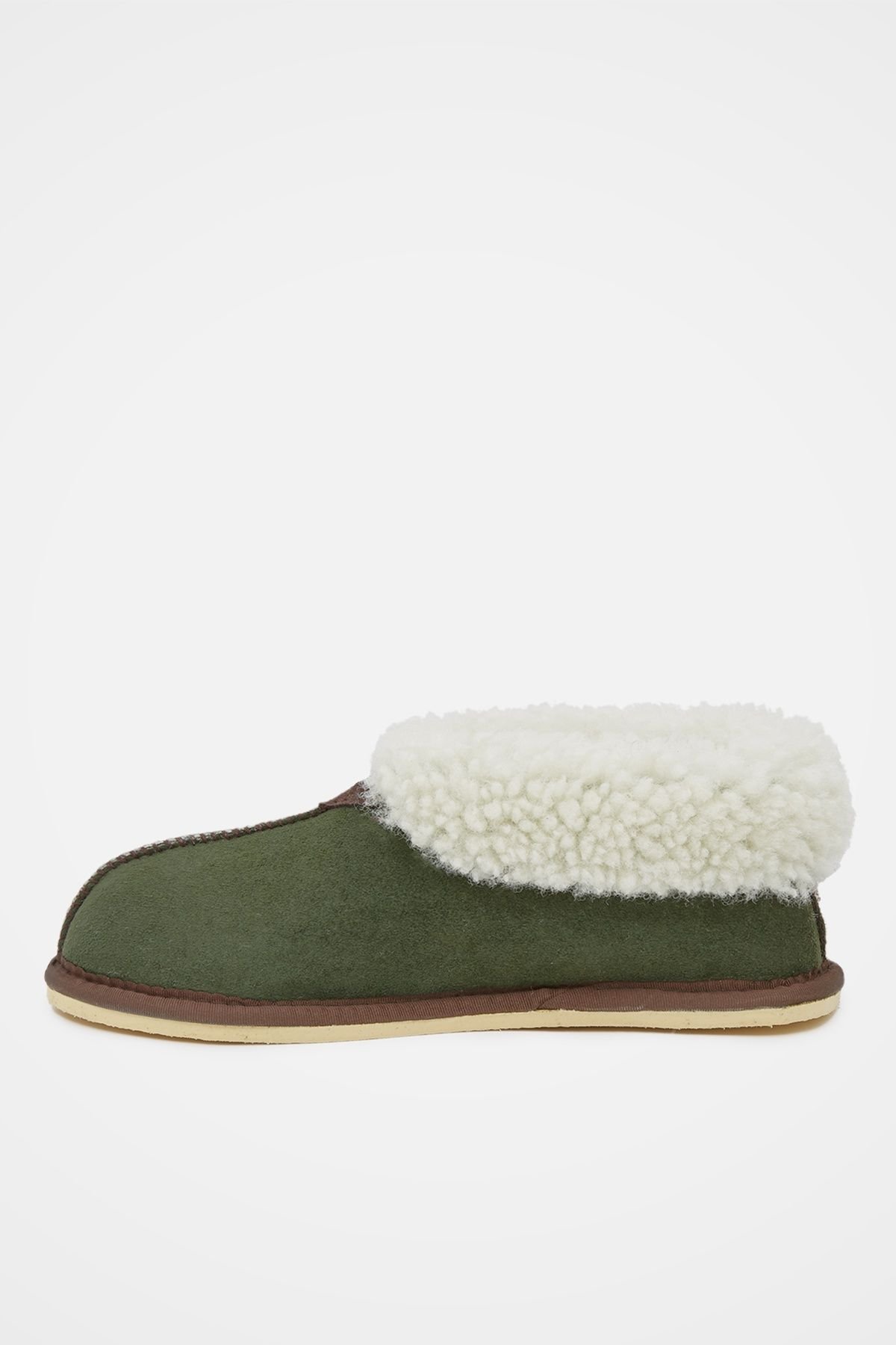 Celtic & Co Celtic & Co Women's ' Shearling Bootee Slippers in Dark Olive - 4