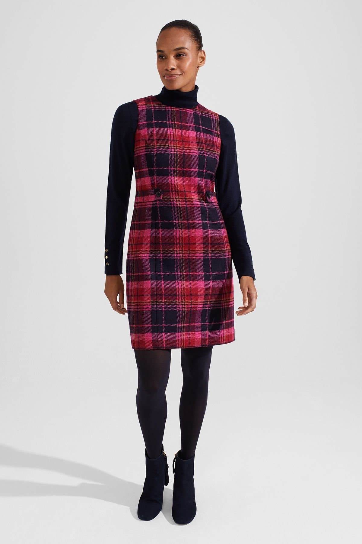 Hobbs London Hobbs London Women's Sariah Sculpted Pinafore Mini Dress in Fuchsia