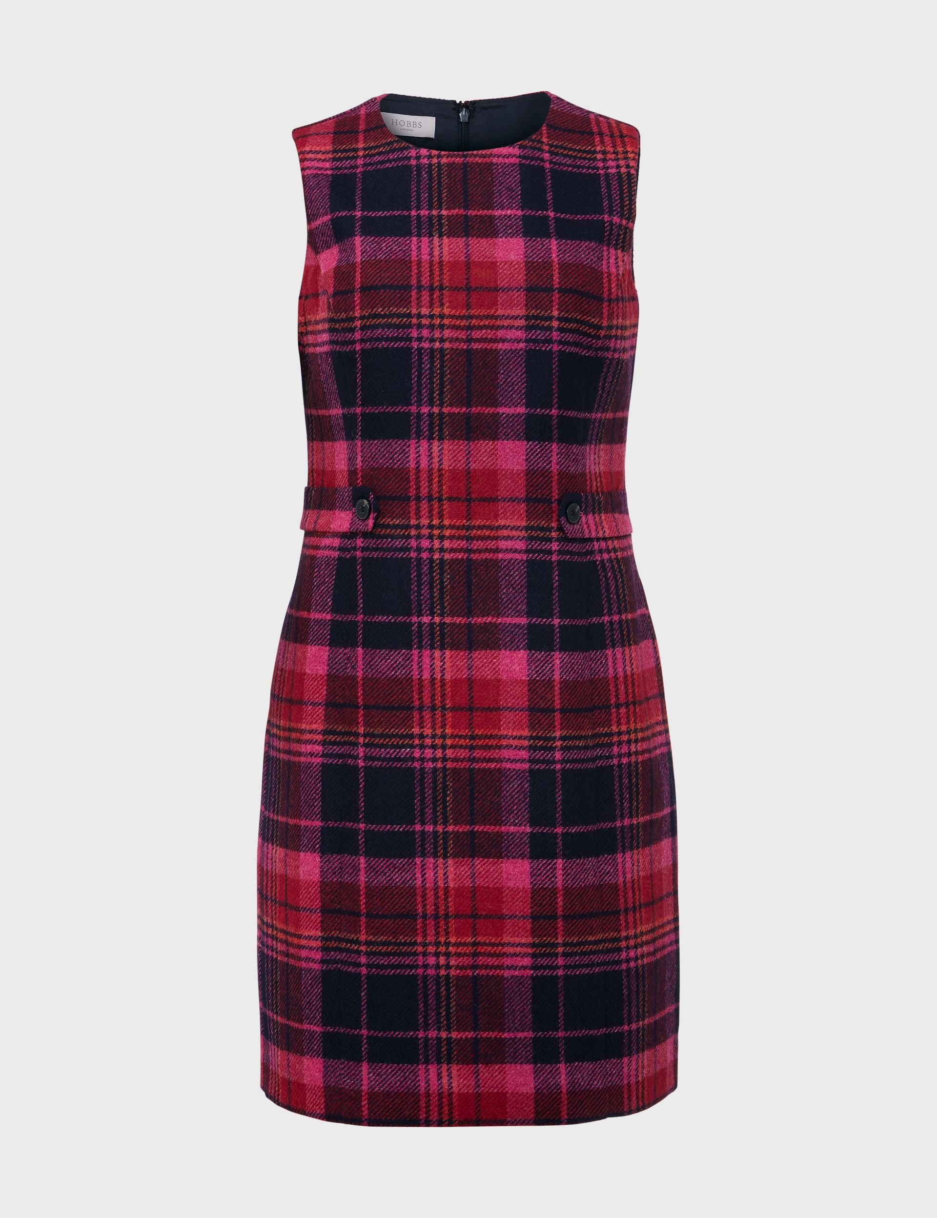 Hobbs London Hobbs London Women's Sariah Sculpted Pinafore Mini Dress in Fuchsia - 2