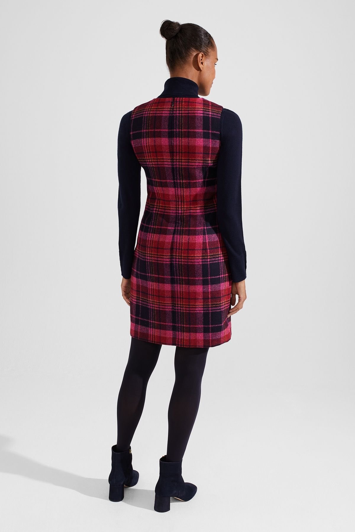 Hobbs London Hobbs London Women's Sariah Sculpted Pinafore Mini Dress in Fuchsia - 4