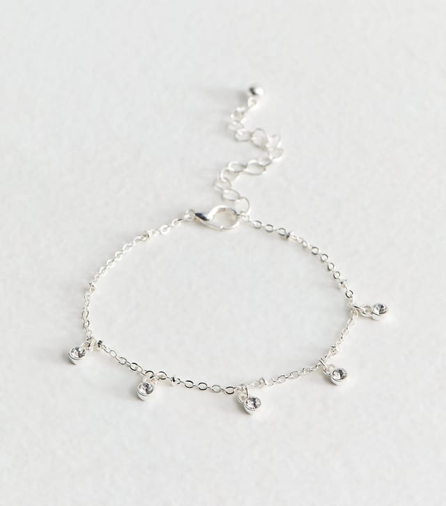 New Look Silver Tone Diamante Charm Bracelet New Look - 3