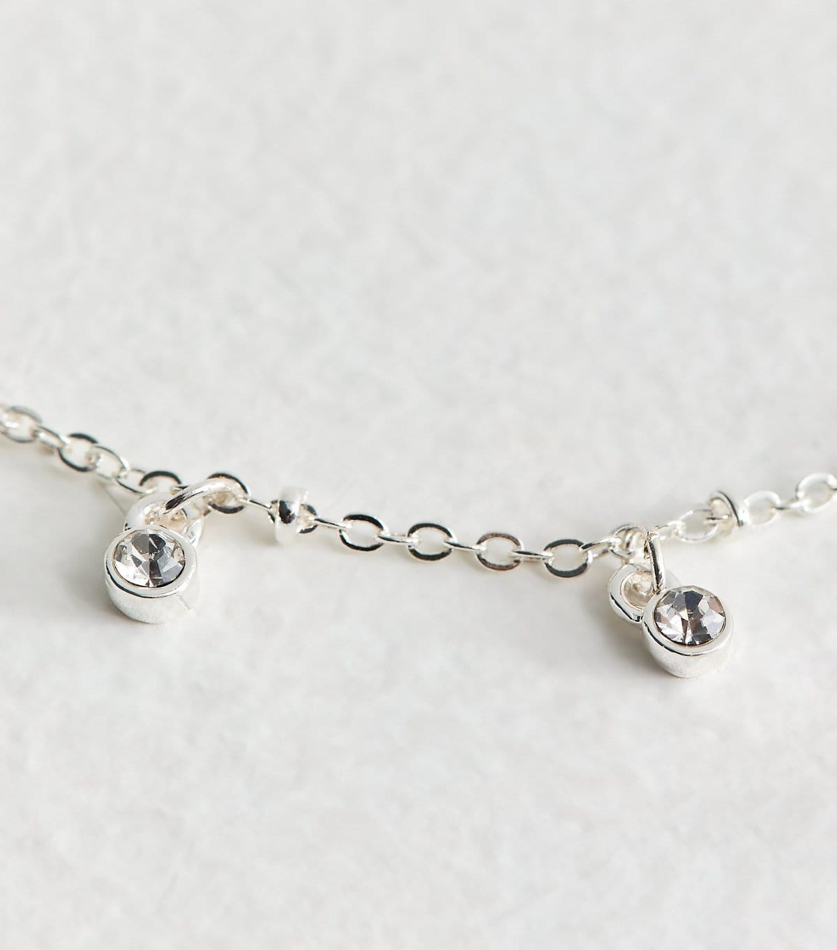 New Look Silver Tone Diamante Charm Bracelet New Look - 4