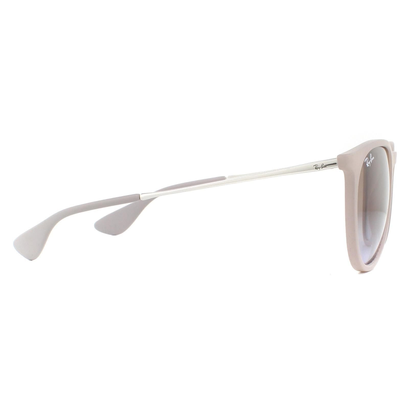 Ray-Ban Ray-Ban Women's Round Dark Rubber Sand Brown Gradient Erika 4171 Sunglasses in Beige - 4