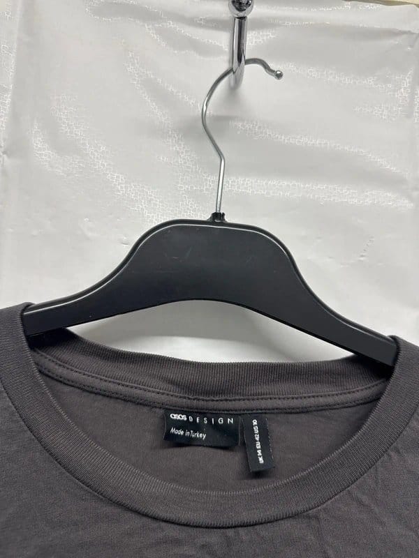 ASOS Design Grey Cotton Jersey T-Shirt Size 14