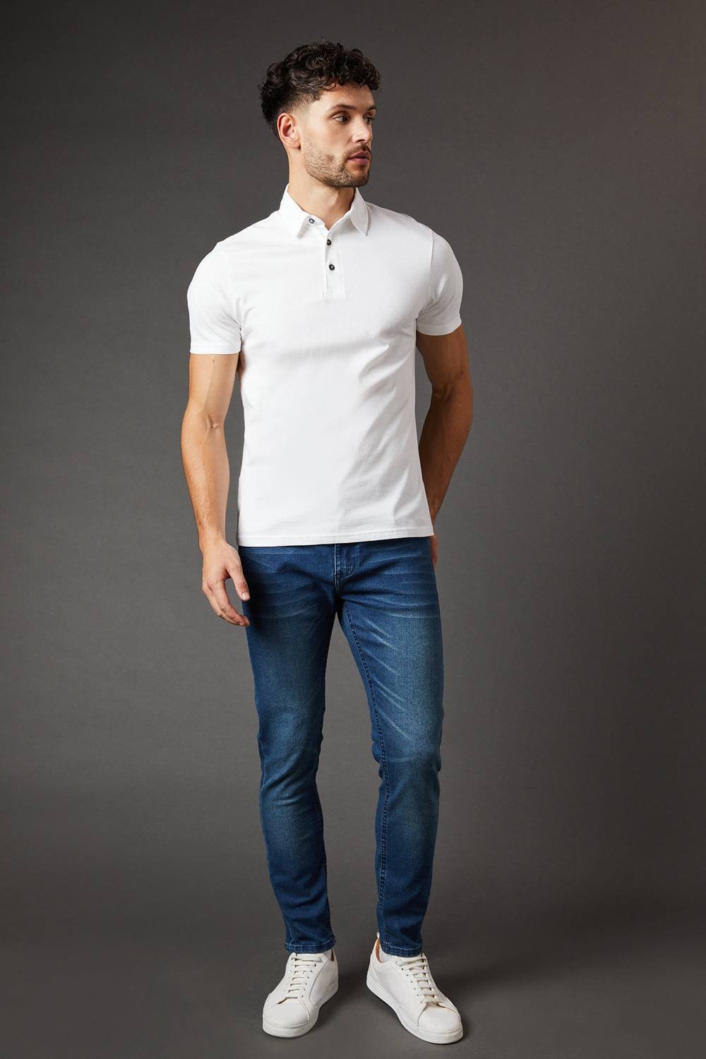 Burton Burton Men's Blue Wash Skinny Fit Jeans in Bright Blue - 2