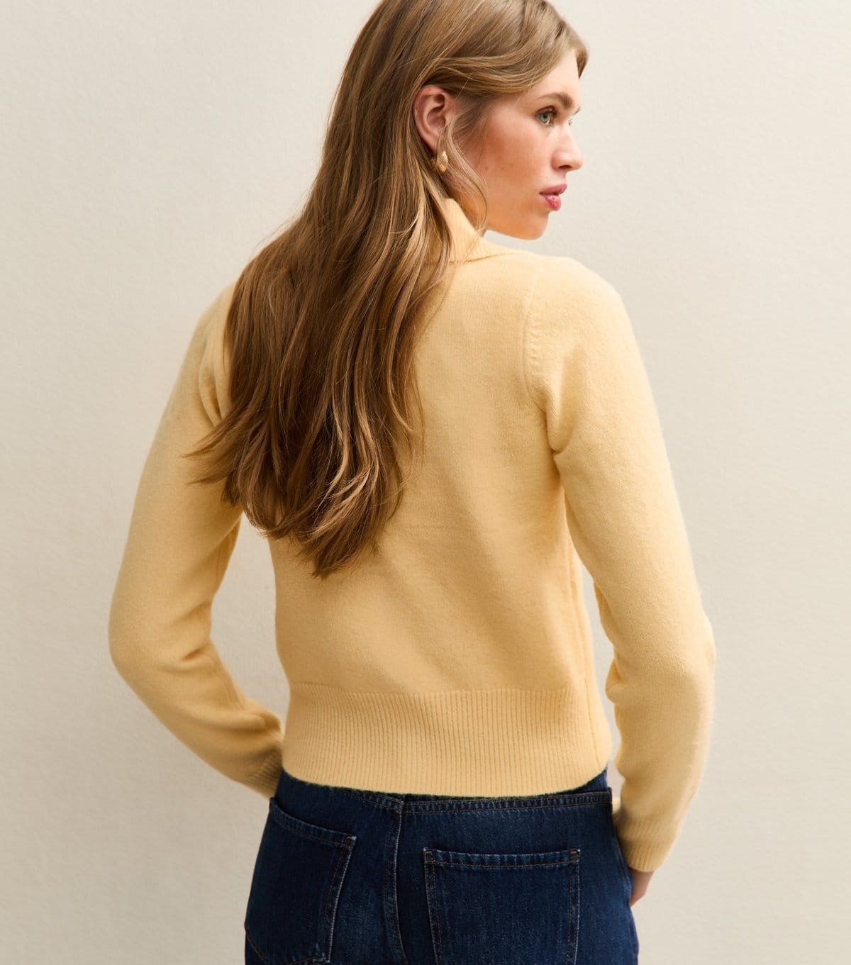 New Look Women's Pale Yellow Midweight Knit Collared Cardigan New Look - 4
